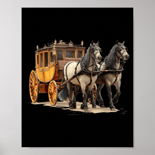 Mooie paardenkoets grafisch voor jongens en poster (Voorkant)