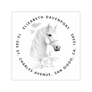 Mooie Paardenkop Boho Floral Zelfinktende Stempel