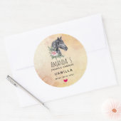 Mooie Paardenkop Waterverf Kaarsenzeep Ronde Sticker (Envelop)