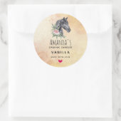 Mooie Paardenkop Waterverf Kaarsenzeep Ronde Sticker (Tas)