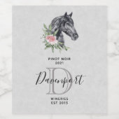 Mooie Paardenkop Waterverf Wijn Maken L Wijn Etiket (Enkel label)