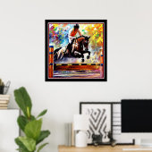 Mooie paardenschok die digitale olieleverf produce poster (Thuiskantoor)