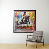 Mooie paardenschok die digitale olieleverf produce wandkleed (In situ)