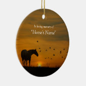 Mooie paardensympathie gedenkteken keramisch ornament (Rechts)