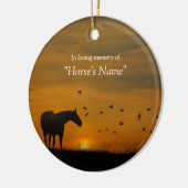 Mooie paardensympathie gedenkteken keramisch ornament (Links)