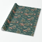 Mooie paardjockey rijdt verjaardag cadeaupapier (Uitgerold)