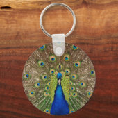 Mooie paars- en staartveren afdrukken sleutelhanger (Voorkant)