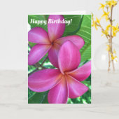Mooie Paars Plumeria Maui Birthday Kaart (Gele Bloem)