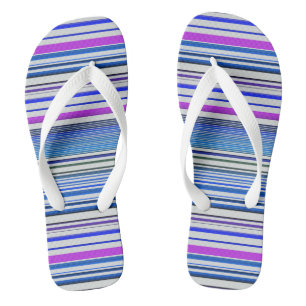 Mooie paarsblauwe strepen teenslippers