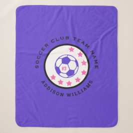 Mooie paarse aangepaste voetbalshirt nummer naam m sherpa deken