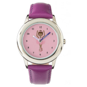 Mooie Paarse Afrikaanse Ballerina Horloge