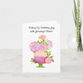 Mooie Paarse anjers op januari verjaardagstaart Kaart (Voorkant)