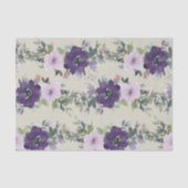 Mooie Paarse Aquarel Bloemen Tissuepapier (Voorkant)