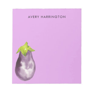 Mooie Paarse Aubergine Violette Waterverf Aubergin Notitieblok