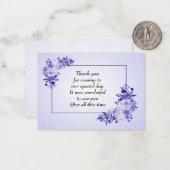 Mooie Paarse bedankkaarten Notitiekaartje (Voorkant / Achterkant in situ)