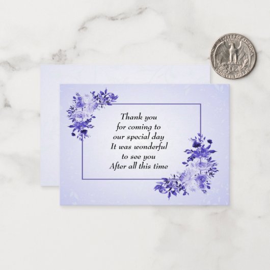 Mooie Paarse bedankkaarten Notitiekaartje (Voorkant / Achterkant in situ)