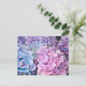 Mooie Paarse, Blauwe, Roze Hydrangea Bloemen Briefkaart (Staand voorkant)