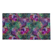 Mooie Paarse Blauwgroen Peacock Floral Kussensloop (Achterkant)