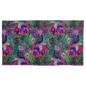 Mooie Paarse Blauwgroen Peacock Floral Kussensloop (Voorkant)