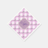 Mooie Paarse Bling Monogram Elegant Feestelijk Servet (Hoek)