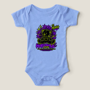 Mooie Paarse Bloem Baby Bodysuit – Schattig Bloeme