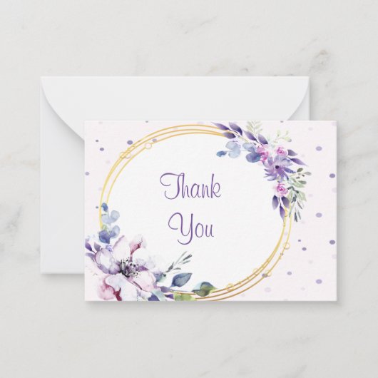 Mooie Paarse bloem bedankje Notitiekaartje (Voorkant)