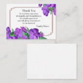 Mooie Paarse bloem bedankje Notitiekaartje (Voorkant / Achterkant)