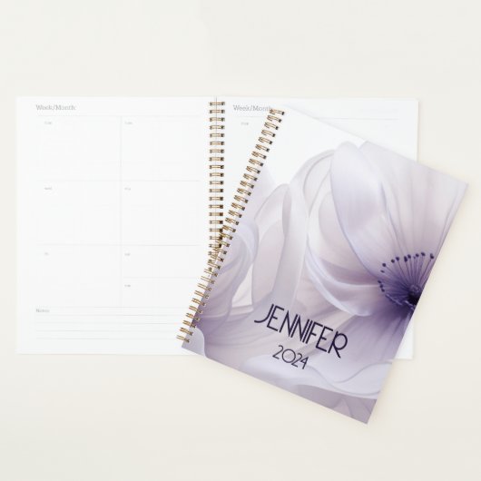 Mooie paarse bloem close-up planner (Display)