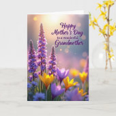 Mooie Paarse Bloem Kaart (Gele Bloem)