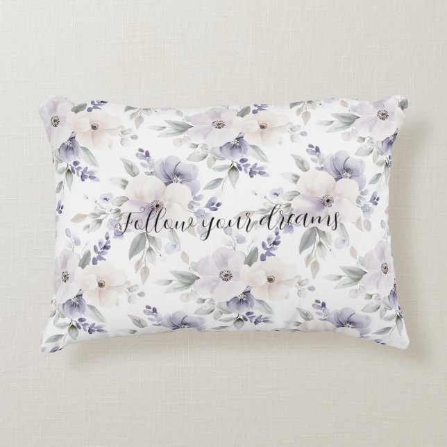 Mooie Paarse Bloemen   Accent Kussen (Voorkant)