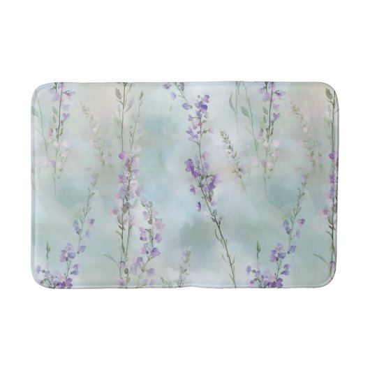 Mooie Paarse Bloemen Badmat (Voorkant)
