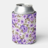 Mooie paarse bloemen blikjeskoeler (Blikje Voorkant)