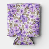 Mooie paarse bloemen blikjeskoeler (Voorkant)