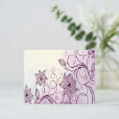 Mooie paarse bloemen briefkaart (Staand voorkant)
