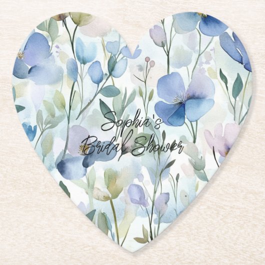 Mooie Paarse Bloemen Bruidsmeisjesfeestje Kartonnen Onderzetters (Voorkant)