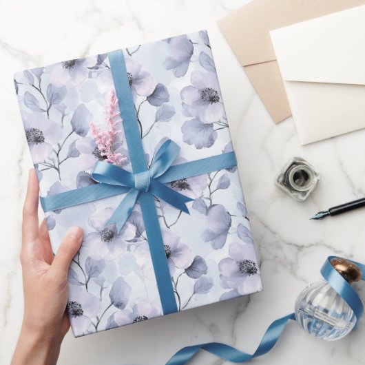 Mooie Paarse Bloemen Cadeaupapier (Geschenken)