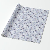 Mooie Paarse Bloemen Cadeaupapier (Uitgerold)