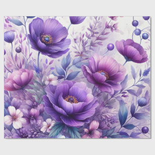 Mooie Paarse Bloemen Cadeaupapier