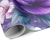Mooie Paarse Bloemen Cadeaupapier (Rol Hoek)