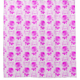 Mooie  Paarse bloemen Douchegordijn