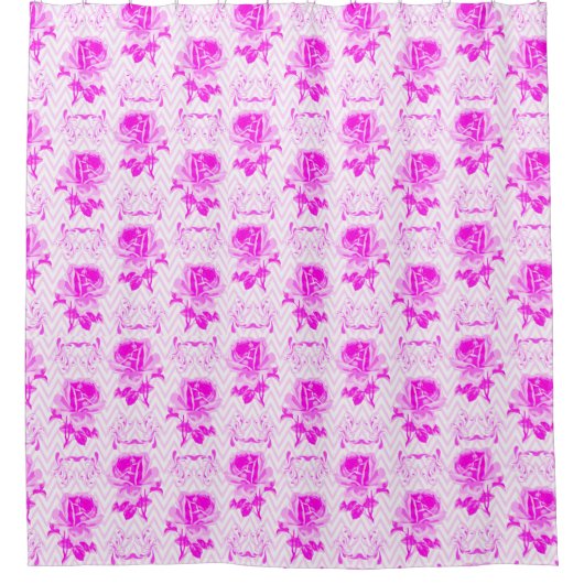 Mooie  Paarse bloemen Douchegordijn (Voorkant)