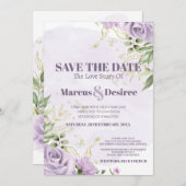 Mooie Paarse Bloemen en Loof | Waterverf Kaart (Voorkant / Achterkant)