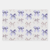 Mooie Paarse Bloemen en Strikken Inpakpapier Vel (Voorkant 3)