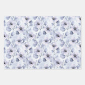 Mooie Paarse Bloemen en Strikken Inpakpapier Vel (Voorkant)