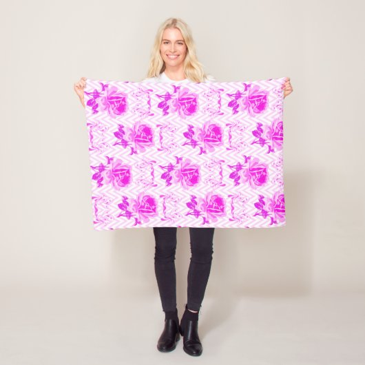 Mooie Paarse bloemen Fleece Deken (In situ)