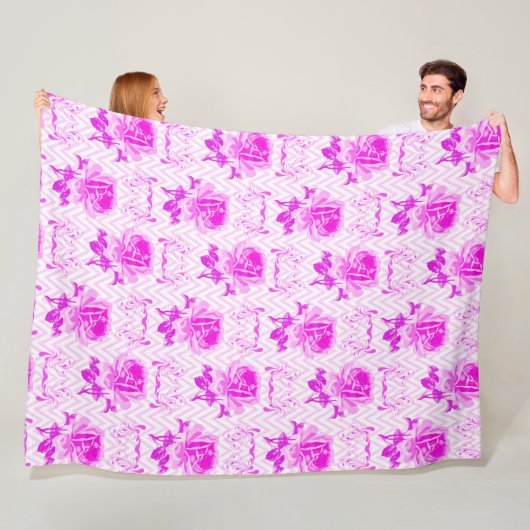 Mooie  Paarse bloemen Fleece Deken (In situ)