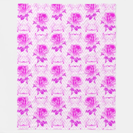 Mooie  Paarse bloemen Fleece Deken (Voorkant)