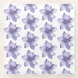 Mooie Paarse Bloemen Glazen Onderzetter