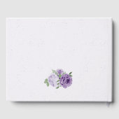 mooie paarse bloemen groen voor bruiloft gastenboek (Achterkant)