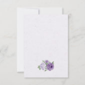 mooie paarse bloemen groene bladeren botanisch RSVP kaartje (Achterkant)